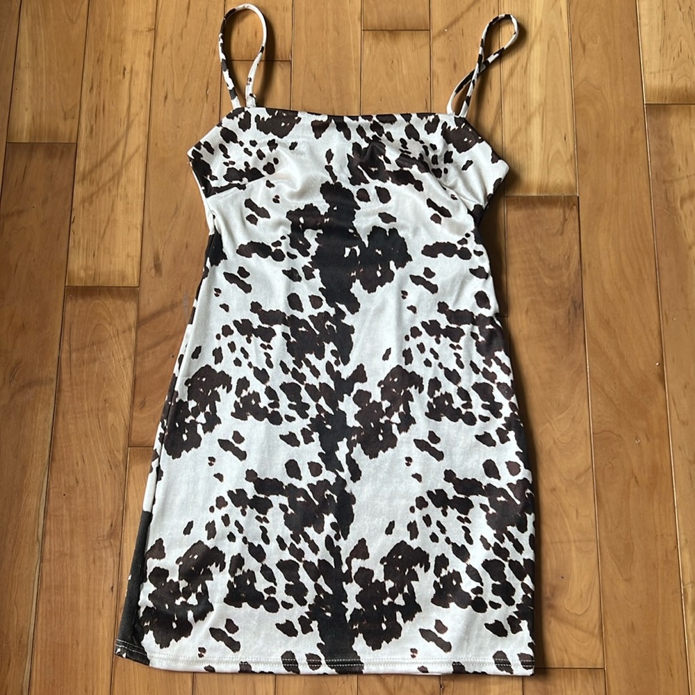 Urban Outfitters Cow Print Mini Dress